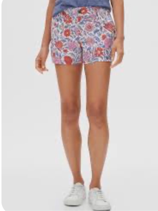GAP Pants - GAP Floral Print Women’s Cotton Shorts - White with Red & Purple Flowers 18